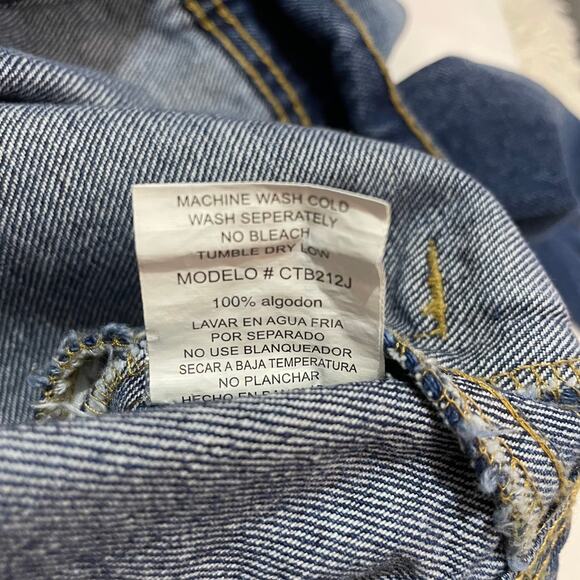 Black Label by C'Est Toi Distressed Denim Jean Jacket - Blue - Small - Picture 10 of 10